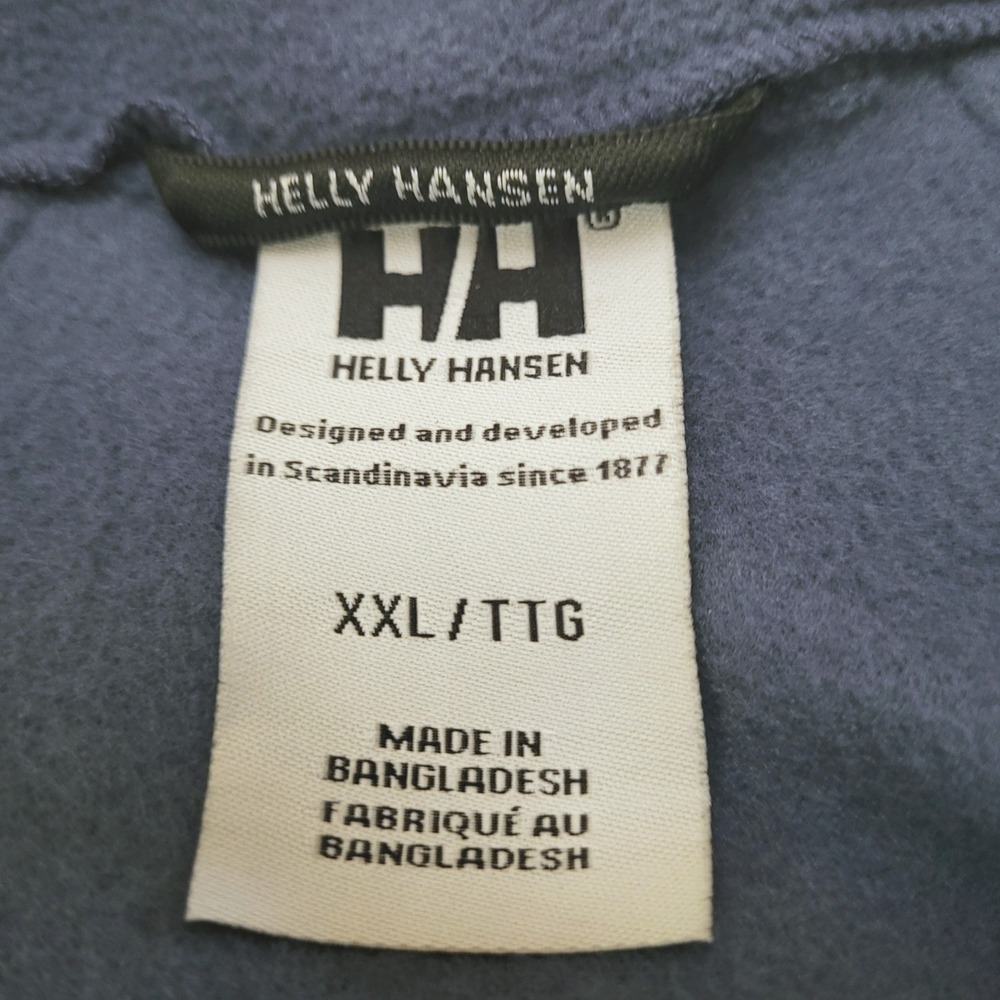 Helly Hansen Mount Blue Gray Polar Fleece 1/4 Zip Pullover Sweater Men's XXL - Picture 7 of 10